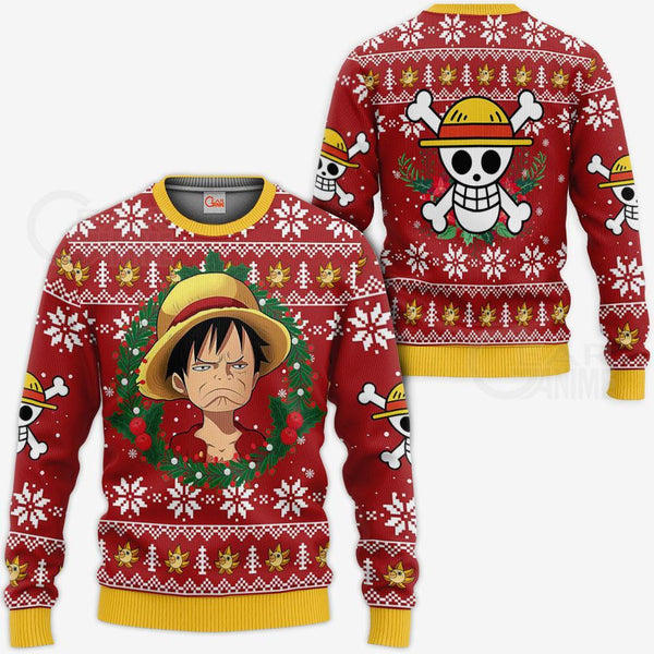 Luffy Ugly Christmas Sweater Funny Face Xmas Gift VA10