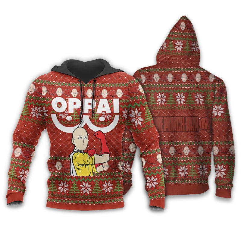 Saitama Oppai Ugly Christmas Sweater Xmas Gift