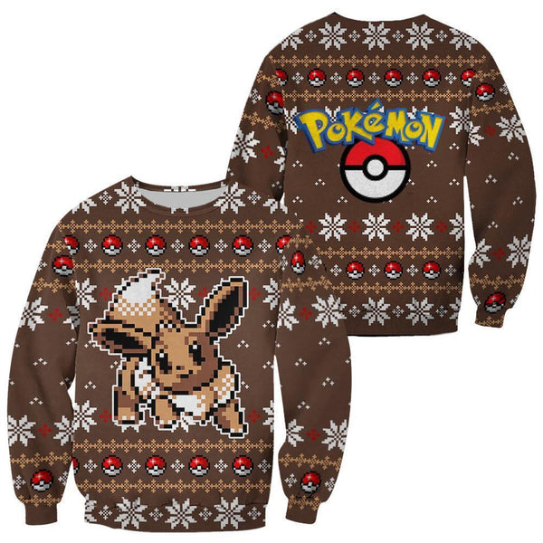 Ugly Christmas Sweater Anime Eevee Xmas Gift