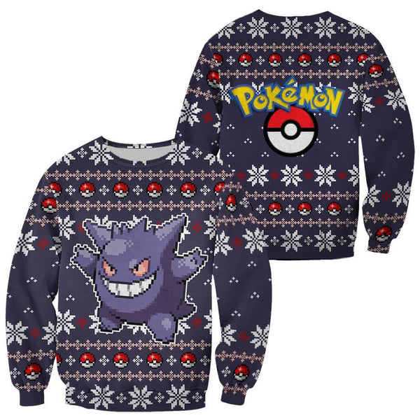 Ugly Christmas Sweater Anime Gengar Xmas Gift