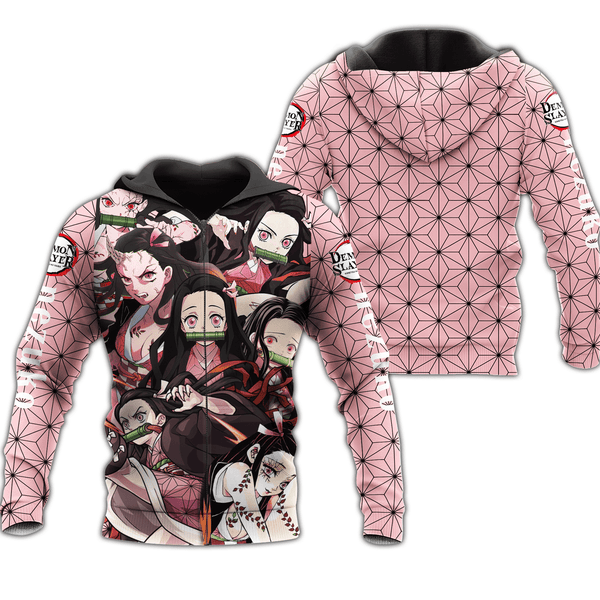 Nezuko Kamado Zip Hoodie Shirt Costume Fan VA06