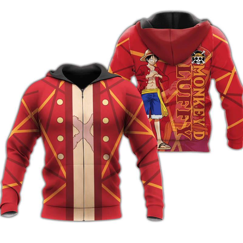 Luffy Zip Hoodie Cosplay Shirt Fan VA06