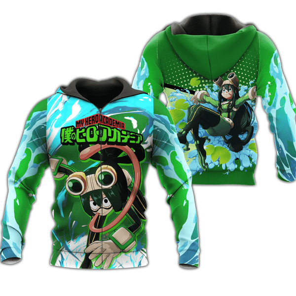 Froppy Tsuyu Asui Zip Hoodie Shirt Fan Gift HA06