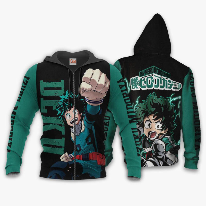 Izuku Midoriya Hoodie Sweater Deku Anime Zip Jacket