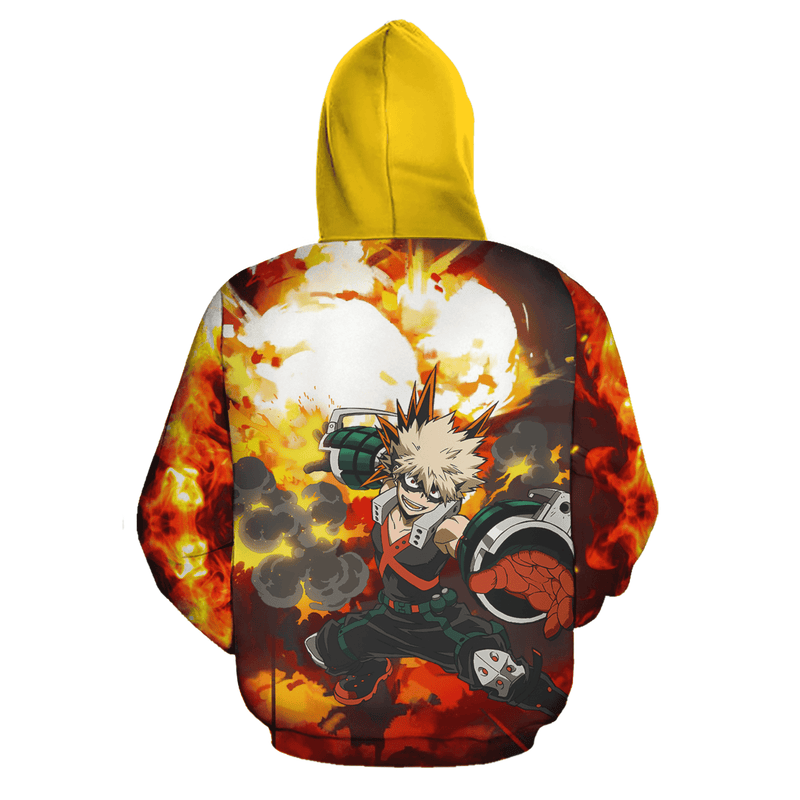 Katsuki Bakugo Zip Hoodie Shirt Fan Gift HA06