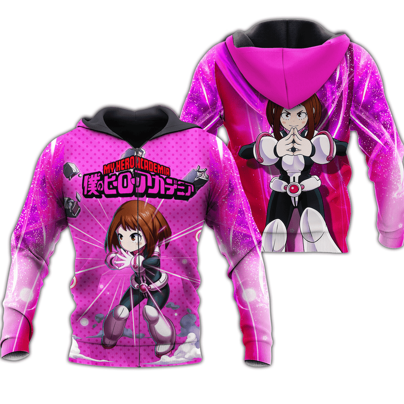 Ochako Uraraka Zip Hoodie Shirt Fan Gift HA06