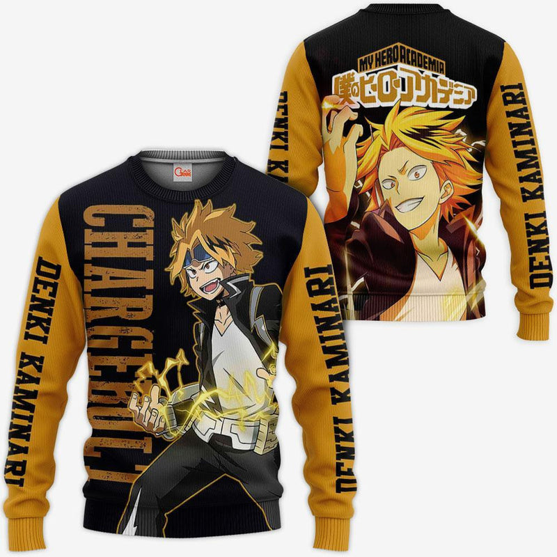 Denki Kaminari Shirt Chargebolt Hero Anime Zip Jacket