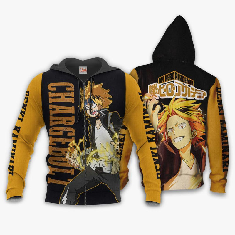 Denki Kaminari Shirt Chargebolt Hero Anime Zip Jacket