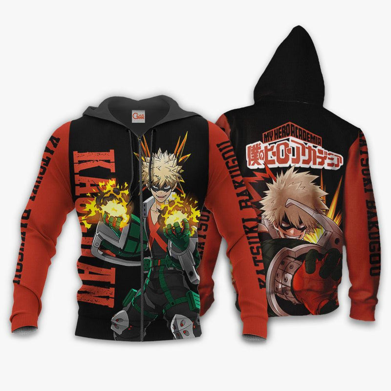 Katsuki Bakugo Hoodie Sweater Kacchan Anime Zip Jacket