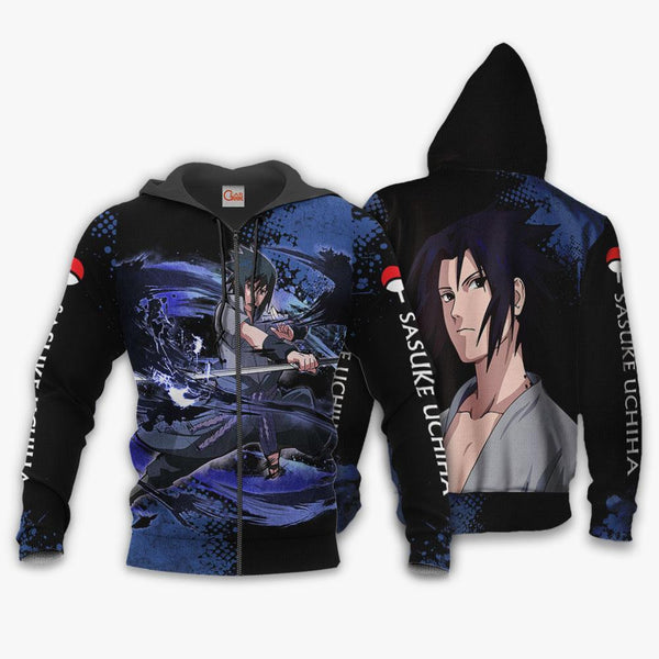 Uchiha Sasuke Hoodie Sweater Anime Zip Jacket