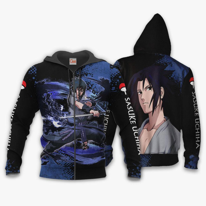 Uchiha Sasuke Hoodie Sweater Anime Zip Jacket