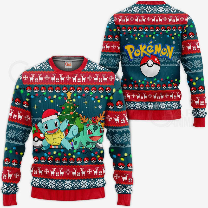 Bulbasaur and Squirtle Ugly Christmas Sweater Xmas Gift VA11