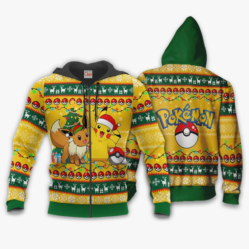 Pikachu Eevee Ugly Christmas Sweater Xmas Gift VA11