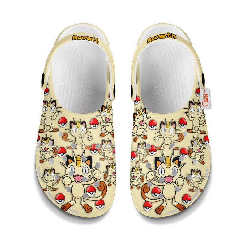 Meowth Clogs Shoes Pattern Style