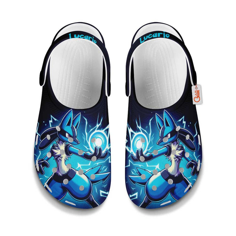 Lucario Clogs Shoes Custom Art Style