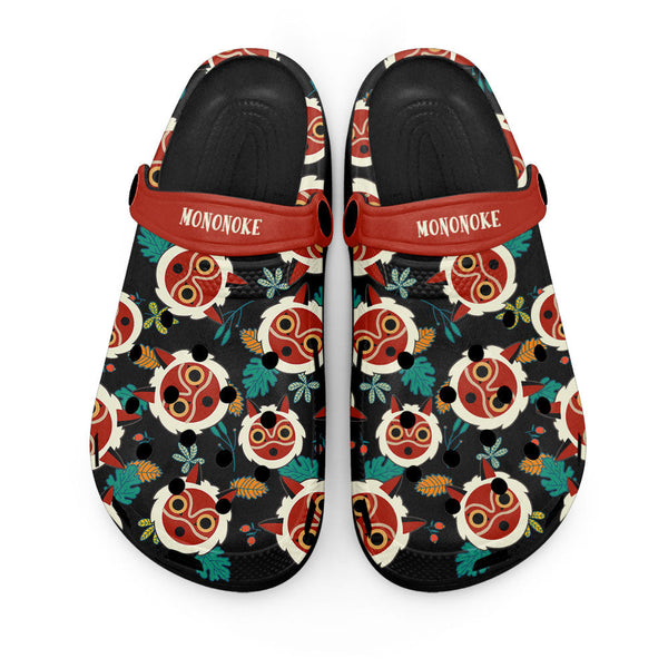 Princess Mononoke Mask Clogs Shoes Pattern Style