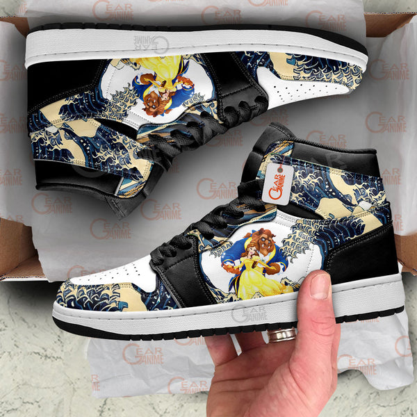 Belle and Beast Kanagawa Great Wave J1-Sneakers Custom Shoes