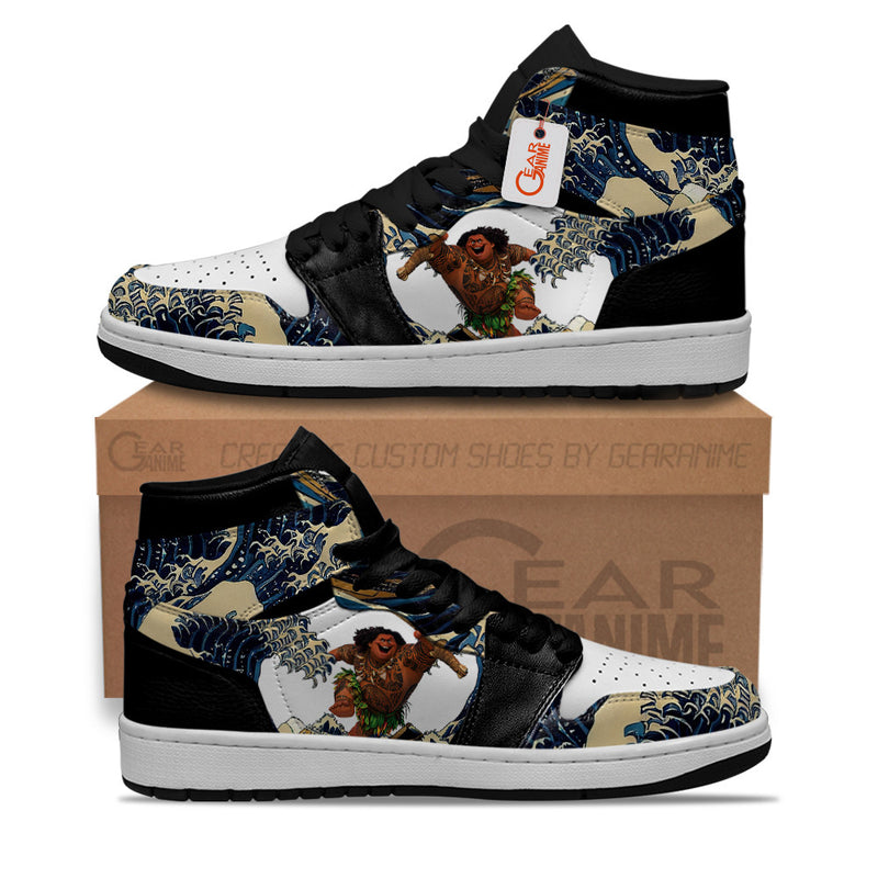 Maui Kanagawa Great Wave J1-Sneakers Custom Shoes