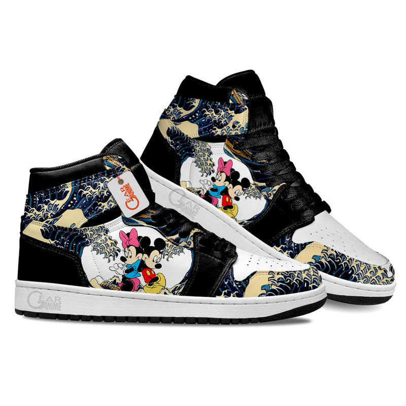 Mickey and Minnie Kanagawa Great Wave J1-Sneakers Custom Shoes