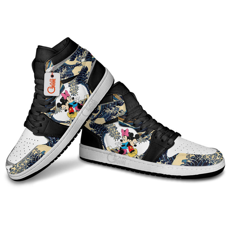 Mickey and Minnie Kanagawa Great Wave J1-Sneakers Custom Shoes