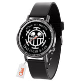 Trafalgar D. Law Symbol Leather Band Wrist Watch Personalized