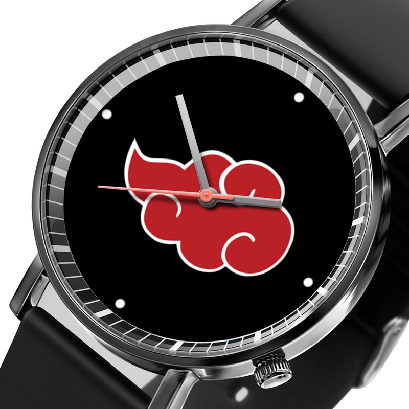 Akatsuki Symbol Leather Band Wrist Watch