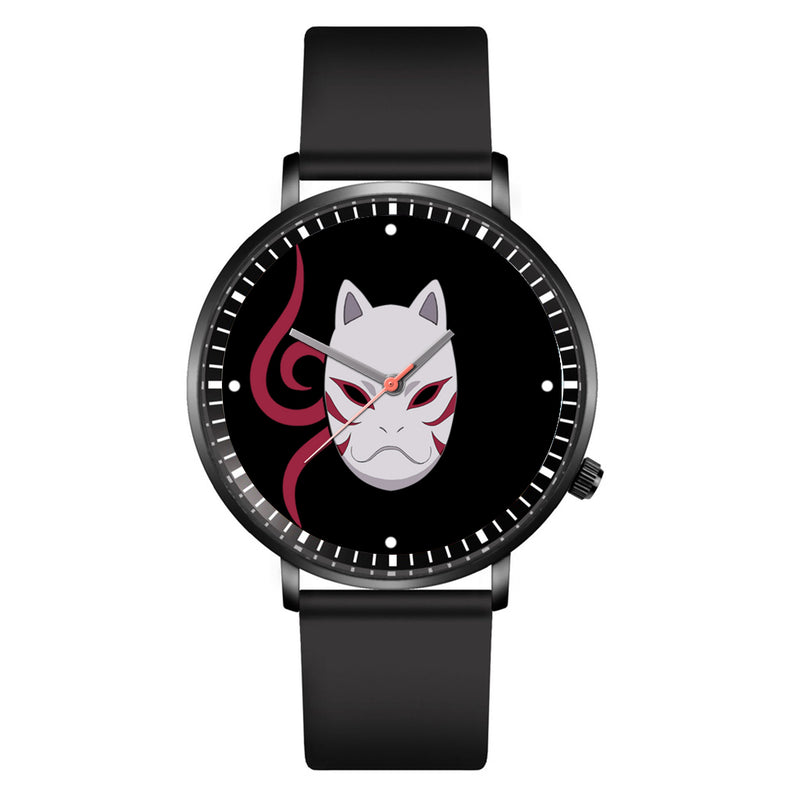 Kakashi Anbu Mask and Tattoo Leather Band Wrist Watch