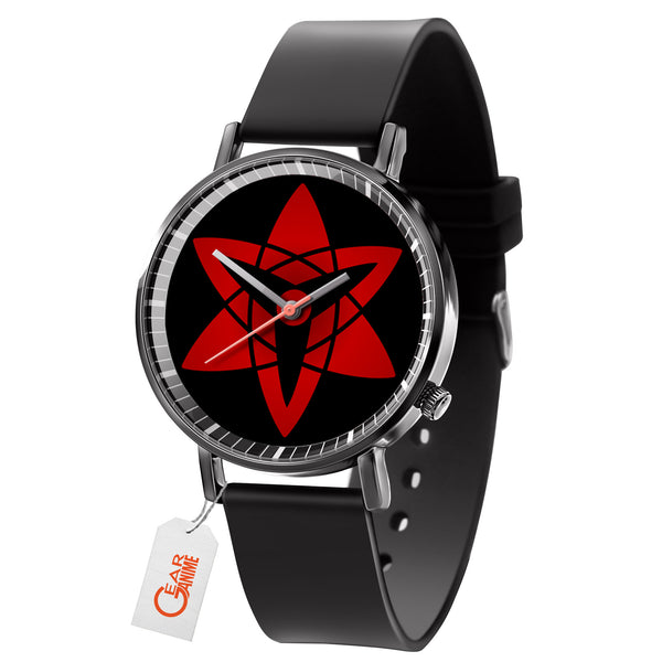 Sasuke Mangekyo Sharingan Leather Band Wrist Watch