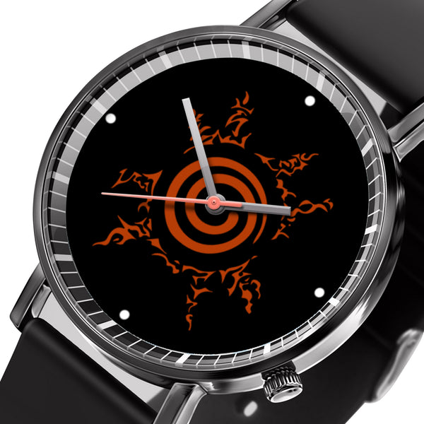 Nrt Uzumaki Nine Tailed Mark Leather Band Wrist Watch