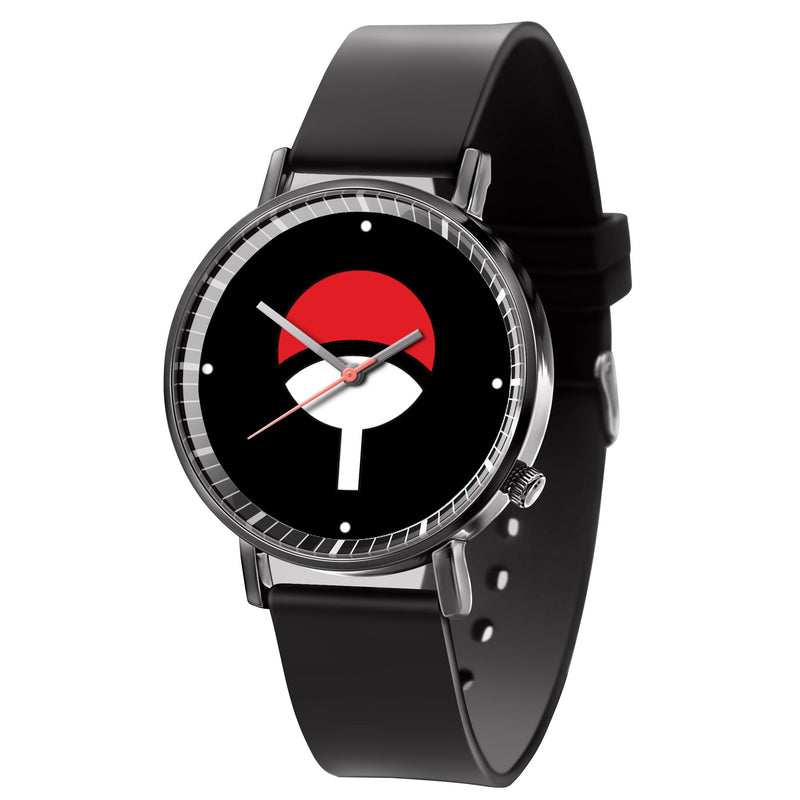 Uchiha Clan Symbol Leather Band Wrist Watch