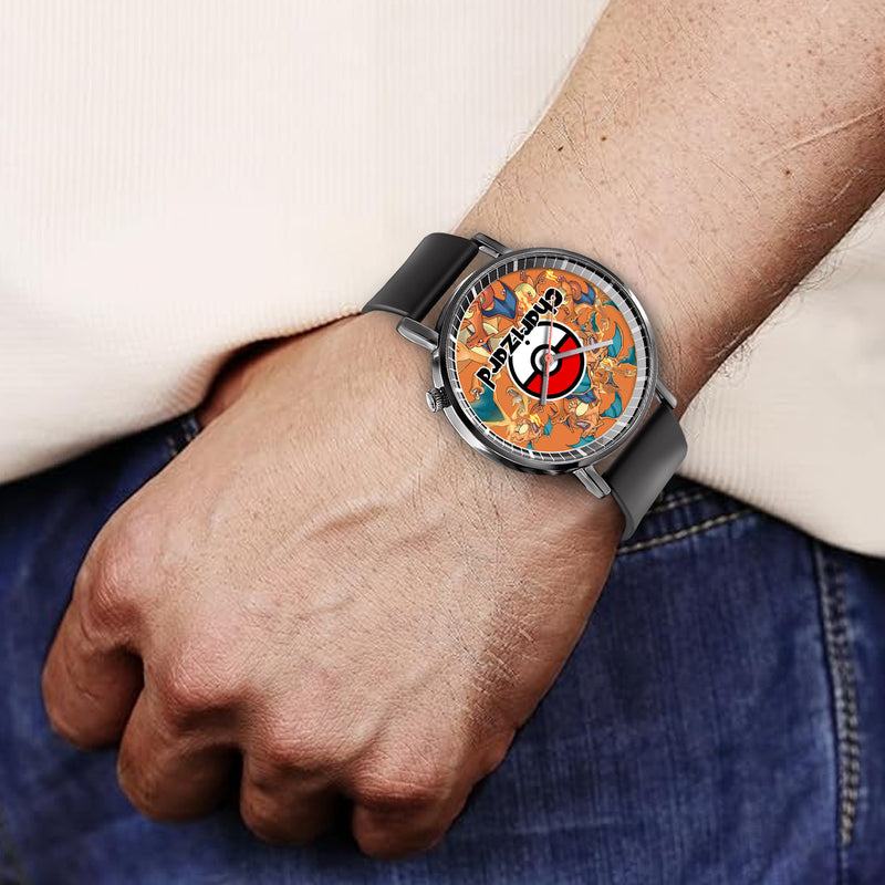 Charizard Leather Band Wrist Watch Personalized