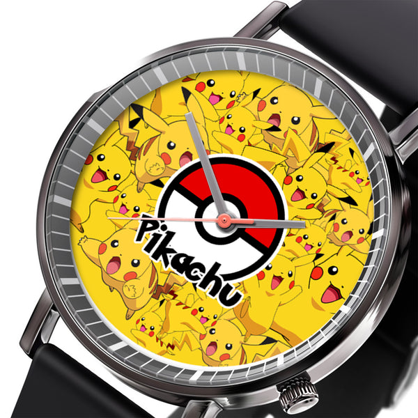 Pikachu Leather Band Wrist Watch Personalized