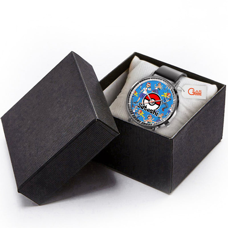 Ash Ketchum Satoshi Leather Band Wrist Watch Personalized