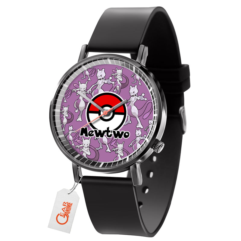 Mewtwo Leather Band Wrist Watch Personalized