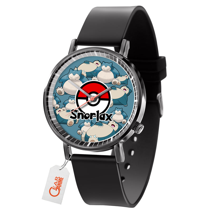 Snorlax Leather Band Wrist Watch Personalized