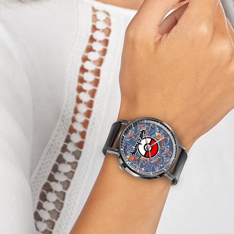 Garchomp Leather Band Wrist Watch Personalized