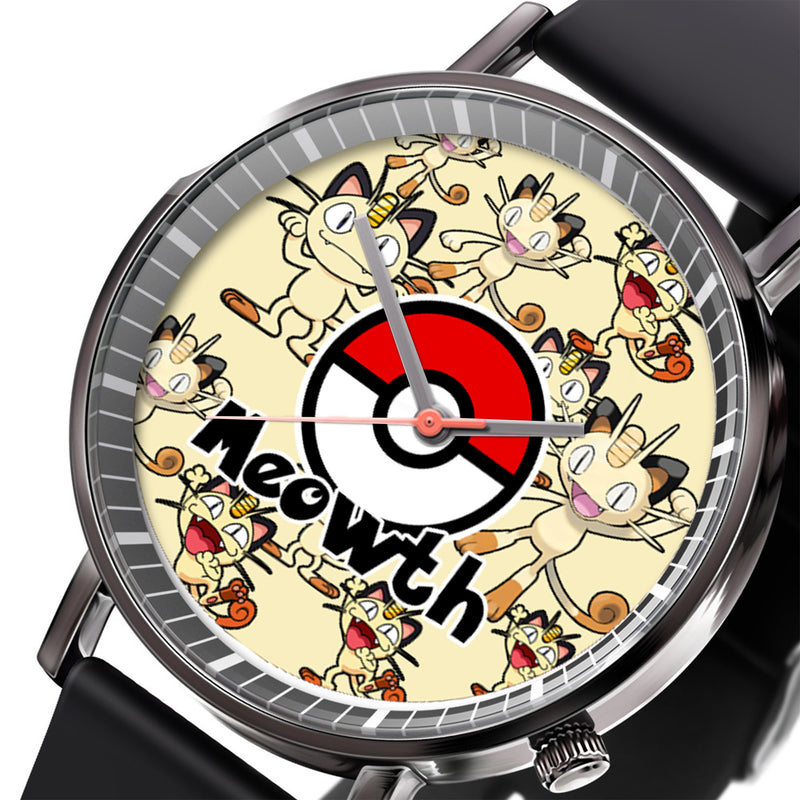 Meowth Leather Band Wrist Watch Personalized