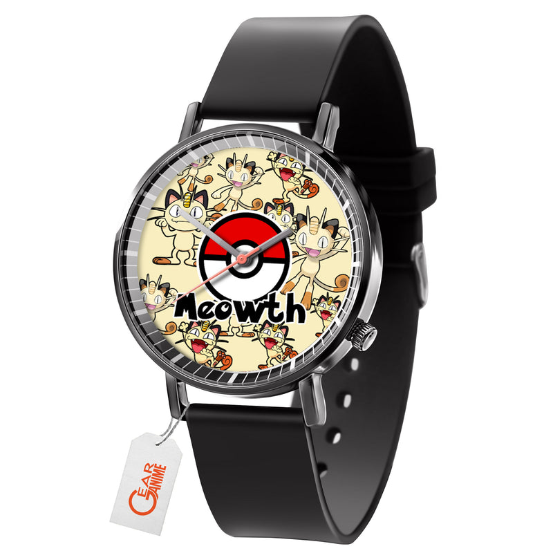 Meowth Leather Band Wrist Watch Personalized