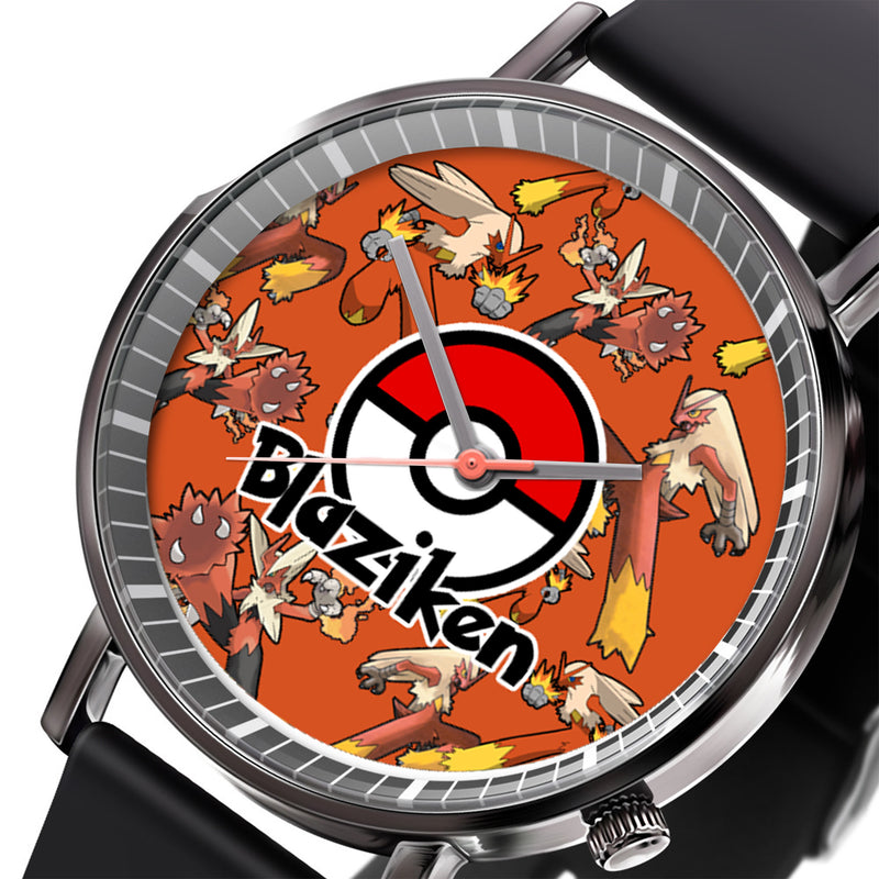 Blaziken Leather Band Wrist Watch Personalized