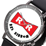 Red Ribbon Army Leather Band Wrist Watch Personalized