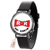 Red Ribbon Army Leather Band Wrist Watch Personalized