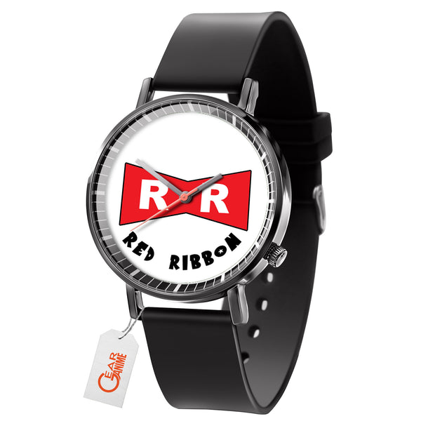 Red Ribbon Army Leather Band Wrist Watch Personalized