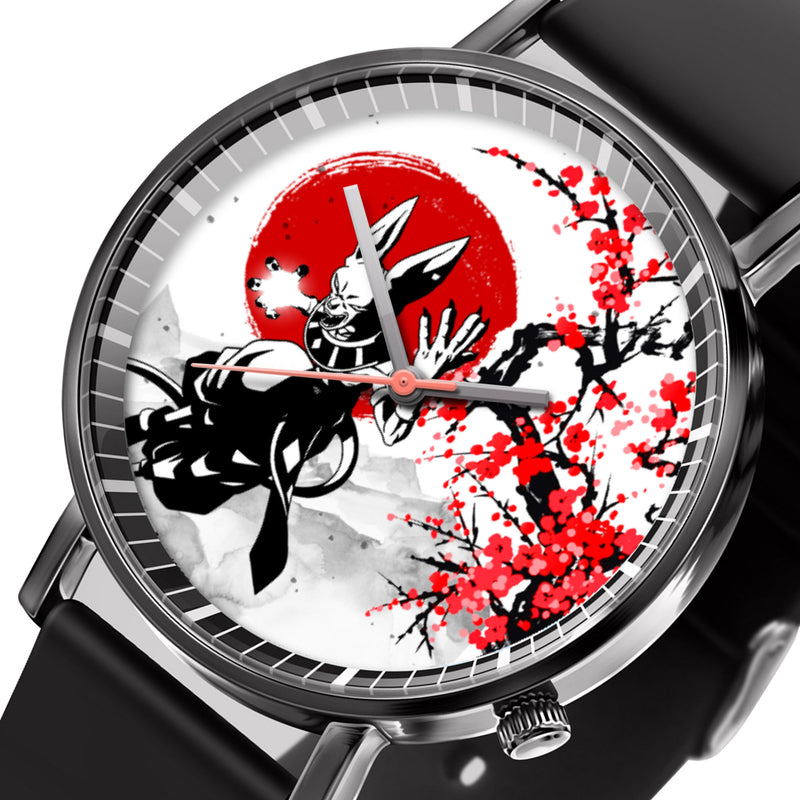 Beerus Leather Band Wrist Watch Japan Cherry Blossom