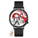 Future Trunks Leather Band Wrist Watch Japan Cherry Blossom