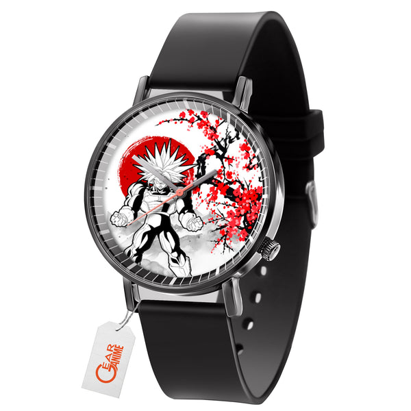 Future Trunks Leather Band Wrist Watch Japan Cherry Blossom