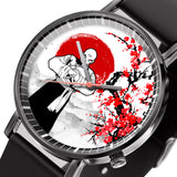 Tien Shinhan Leather Band Wrist Watch Japan Cherry Blossom