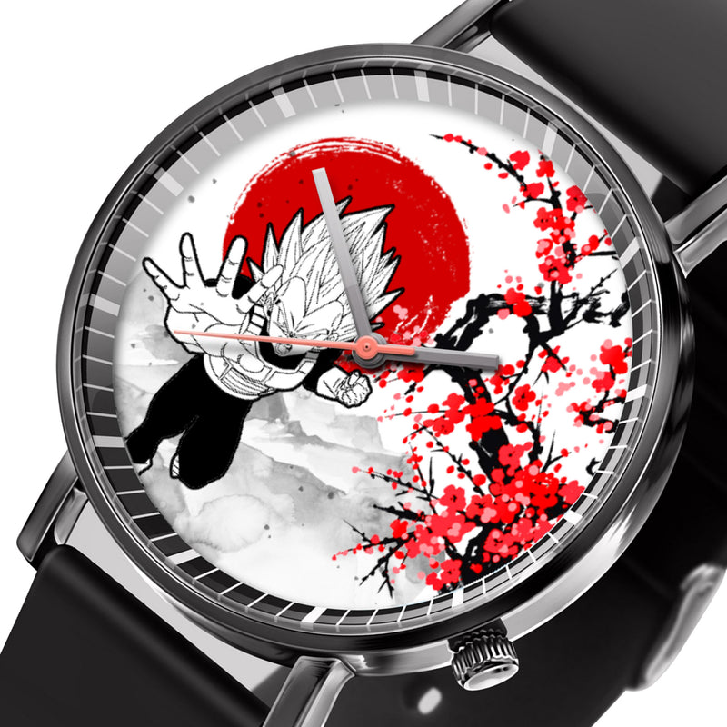 Vegeta SSJ Leather Band Wrist Watch Japan Cherry Blossom