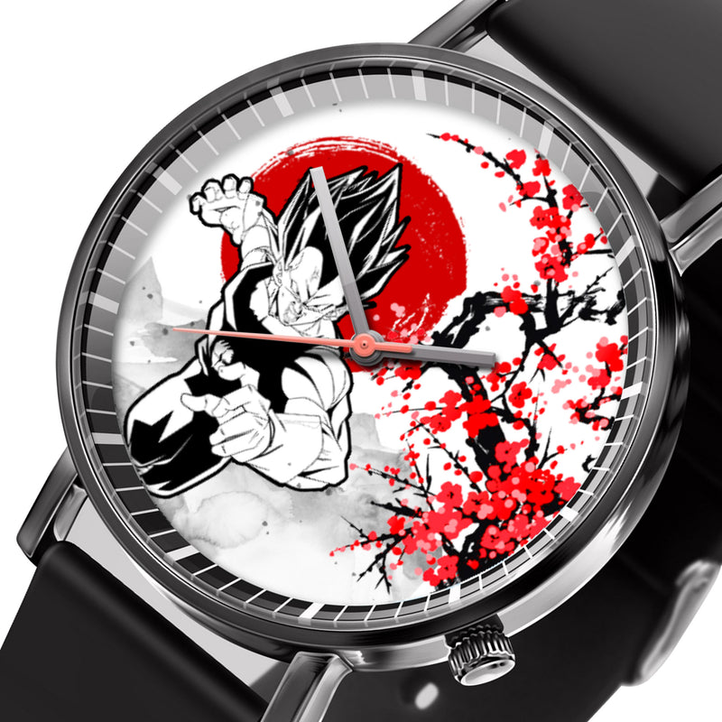 Vegeta Ultra Ego Leather Band Wrist Watch Japan Cherry Blossom