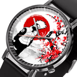 Kakashi Leather Band Wrist Watch Japan Cherry Blossom