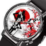 Brook Leather Band Wrist Watch Japan Cherry Blossom